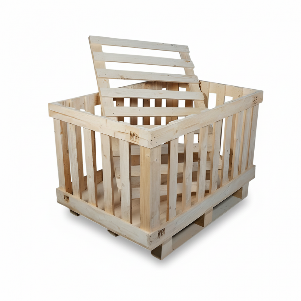 Ahşap Kafes Sandık Ön Görünüm